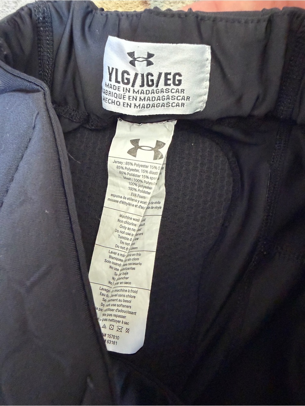 Under Armour Youth Large Integrated Padded Football Pants, Black - Picture 3 of 3